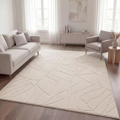 TT Home Shaggy tapijt voor slaapkamer, hoogpolig, Boheems, Scandi, abstract, effen, wasbaar, geometrisch, kleur: beige, afmetingen: 200 x 280 cm TT Home Shaggy tapijt voor slaapkamer, hoogpolig, Boheems, Scandi, abstract, effen, wasbaar, geometrisch, kleur: beige, afmetingen: 200 x 280 cm