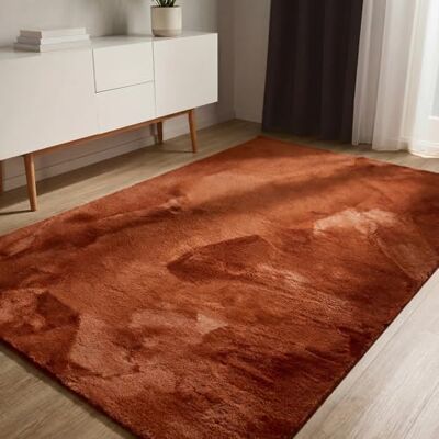 benuta Basic Vloerkleed voor woonkamer, imitatiebont, pluizig, zacht, antislip, wasbaar, vloerverwarming, oranje, 230 x 330 cm benuta Basic Vloerkleed voor woonkamer, imitatiebont, pluizig, zacht, antislip, wasbaar, vloerverwarming, oranje, 230 x 330 cm