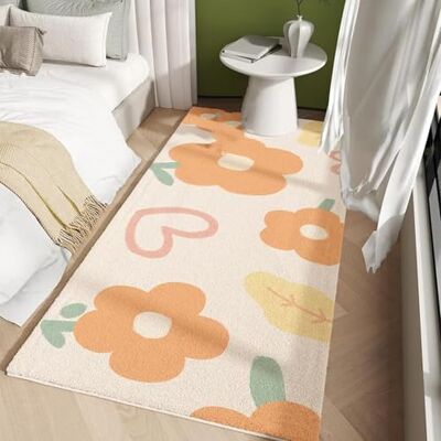 ART Pluizig vloerkleed voor kinderen, jongens en meisjes, 50 x 160 cm, wasbaar, antislip, extra zacht, schattig bloemenpatroon voor kinderkamer, babykamer, slaapkamer ART Pluizig vloerkleed voor kinderen, jongens en meisjes, 50 x 160 cm, wasbaar, antislip, extra zacht, schattig bloemenpatroon voor kinderkamer, babykamer, slaapkamer