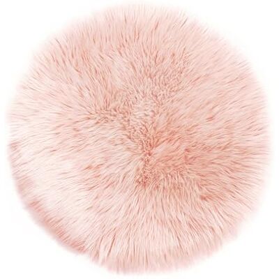 Teppich Wölkchen mat van kunstbont, imitatie lam- en schapenvacht, pluizig, voor slaapkamer, woonkamer, crèche, kleed voor stoeldecoratie, rond, roze, 60 cm Teppich Wölkchen mat van kunstbont, imitatie lam- en schapenvacht, pluizig, voor slaapkamer, woonkamer, crèche, kleed voor stoeldecoratie, rond, roze, 60 cm
