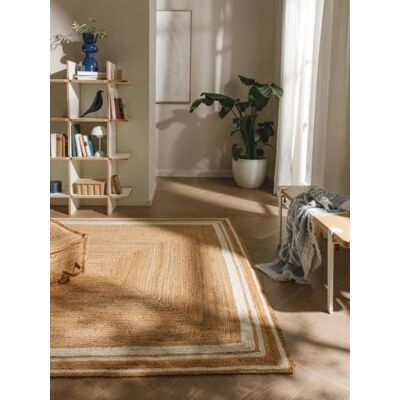 benuta Pure Jute Tapijt Jutta Natuurlijk 160 x 230 cm Witte rand Handgeweven woonkamertapijt Natuurlijk bohemien design Geschikt voor vloerverwarming benuta Pure Jute Tapijt Jutta Natuurlijk 160 x 230 cm Witte rand Handgeweven woonkamertapijt Natuurlijk bohemien design Geschikt voor vloerverwarming