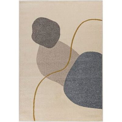 Mazovia Vloerkleed voor woonkamer, 140 x 200 cm, crème, antraciet Tapijt voor slaapkamer, kantoor, eetkamer, beige, hypoallergeen, vloerverwarming, onderhoudsvriendelijk, geschikt voor dieren Mazovia Vloerkleed voor woonkamer, 140 x 200 cm, crème, antraciet Tapijt voor slaapkamer, kantoor, eetkamer, beige, hypoallergeen, vloerverwarming, onderhoudsvriendelijk, geschikt voor dieren