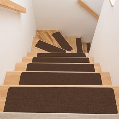 ANRO Trapmat zelfklevend voor binnen, trapmatten, antislip, trapbescherming voor kinderen en huisdieren, 60 x 25 cm, chocoladebruin ANRO Trapmat zelfklevend voor binnen, trapmatten, antislip, trapbescherming voor kinderen en huisdieren, 60 x 25 cm, chocoladebruin