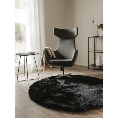 benuta Shaggy Whisper tapijt langpolig zwart Ø 80 cm langpolig tapijt voor slaapkamer en woonkamer benuta Shaggy Whisper tapijt langpolig zwart Ø 80 cm langpolig tapijt voor slaapkamer en woonkamer