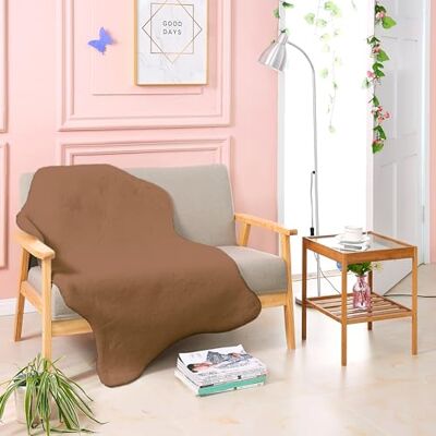 Teppich Wölkchen Zacht tapijt van imitatiebont konijnenbont, kort haar, hoogpolig tapijt voor woonkamer of slaapkamer bruin 80 x 120 cm bont Teppich Wölkchen Zacht tapijt van imitatiebont konijnenbont, kort haar, hoogpolig tapijt voor woonkamer of slaapkamer bruin 80 x 120 cm bont