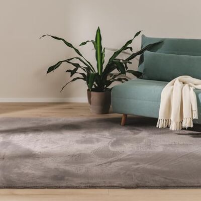 benuta Basic Vloerkleed voor woonkamer, imitatiebont, grijs, 230 x 330 cm, voor slaapkamer, kantoor, hal, baby, zacht, antislip, wasbaar, vloerverwarming benuta Basic Vloerkleed voor woonkamer, imitatiebont, grijs, 230 x 330 cm, voor slaapkamer, kantoor, hal, baby, zacht, antislip, wasbaar, vloerverwarming