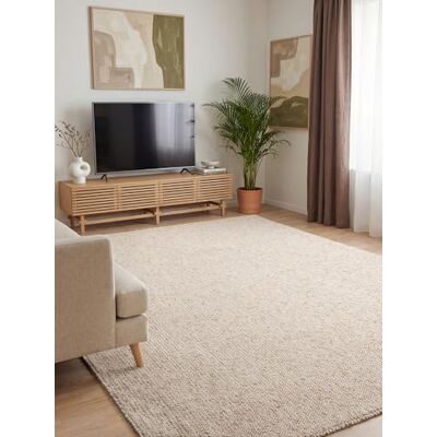 ELLE Decoration Rocco Zacht plat geweven tapijt, machinewasbaar, wollen look, duurzaam en duurzaam, modern, Scandinavische look, voor woonkamer, eetkamer, slaapkamer, hal, crème, 80 x 150 cm ELLE Decoration Rocco Zacht plat geweven tapijt, machinewasbaar, wollen look, duurzaam en duurzaam, modern, Scandinavische look, voor woonkamer, eetkamer, slaapkamer, hal, crème, 80 x 150 cm