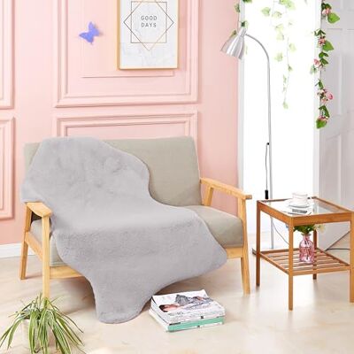 Teppich Wölkchen Pluizig vloerkleed van imitatiebont, imitatie Woonkamer Decoratie Wasbaar bontdeken als bedmat, stoelkussen grijs, 80 x 120 cm Teppich Wölkchen Pluizig vloerkleed van imitatiebont, imitatie Woonkamer Decoratie Wasbaar bontdeken als bedmat, stoelkussen grijs, 80 x 120 cm