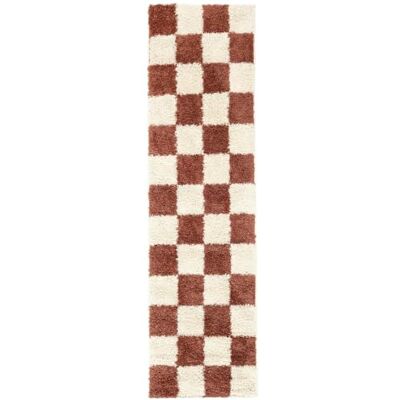 RugVista Chessie, Tapijt, 80 x 300 cm, Rechthoekig, Hoge pool, Woonkamer, Slaapkamer, Gang, Alleen stomerij, oeko_tex_100, Roest/Off Wit RugVista Chessie, Tapijt, 80 x 300 cm, Rechthoekig, Hoge pool, Woonkamer, Slaapkamer, Gang, Alleen stomerij, oeko_tex_100, Roest/Off Wit