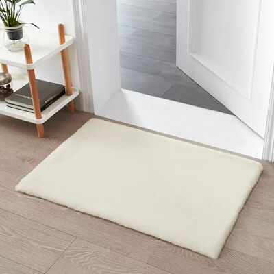 Teppich Wölkchen Pluizig tapijt van kunstbont konijnenbont, kort bont, hoogpolig tapijt voor woonkamer of slaapkamer, bedtapijt beige 60 x 90 cm Teppich Wölkchen Pluizig tapijt van kunstbont konijnenbont, kort bont, hoogpolig tapijt voor woonkamer of slaapkamer, bedtapijt beige 60 x 90 cm