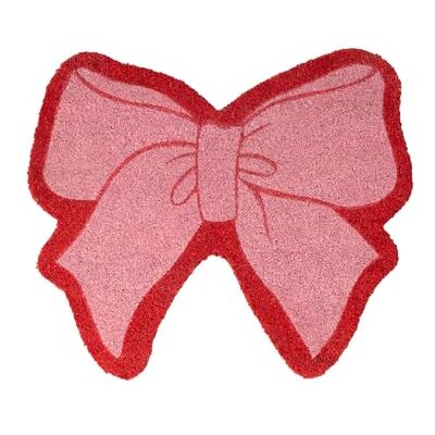 Fisura Originele deurmat "roze strik" in kokosvezel met antislip onderkant in pvc. Roze en rode strik entreemat, afmetingen: 58,5 cm x 50 cm. Fisura Originele deurmat "roze strik" in kokosvezel met antislip onderkant in pvc. Roze en rode strik entreemat, afmetingen: 58,5 cm x 50 cm.
