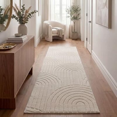 TT Home Shaggy tapijt voor slaapkamer, hoogpolig, boho, Scandi, abstract, effen, wasbaar, geometrisch, kleur: lichtbeige, lichtcrème, afmetingen: 80 x 150 cm TT Home Shaggy tapijt voor slaapkamer, hoogpolig, boho, Scandi, abstract, effen, wasbaar, geometrisch, kleur: lichtbeige, lichtcrème, afmetingen: 80 x 150 cm