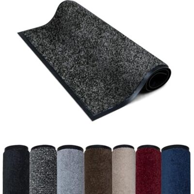 Studio M Deurmat voor de ingang binnen 120 x 180 cm Groot formaat Absorberend Antislip Wasbaar Stofdicht voor alle vloeren Onder deur UV-bestendig Grijs Studio M Deurmat voor de ingang binnen 120 x 180 cm Groot formaat Absorberend Antislip Wasbaar Stofdicht voor alle vloeren Onder deur UV-bestendig Grijs