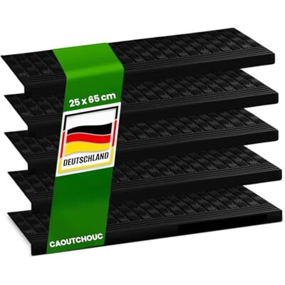 casa pura Rubberen trapmatten voor buiten, antislip, hittebestendig, regen, sneeuw, gel, trapmat, dik. 8 mm Diamond 25 x 65 cm 5 stuks casa pura Rubberen trapmatten voor buiten, antislip, hittebestendig, regen, sneeuw, gel, trapmat, dik. 8 mm Diamond 25 x 65 cm 5 stuks