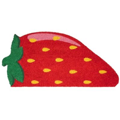 Fisura Paillasson d'entrée maison « Fraise » en coco avec base antidérapante en PVC. Paillasson intérieur rouge peint à la main, en forme amusante, 70 x 40 cm Fisura Paillasson d'entrée maison « Fraise » en coco avec base antidérapante en PVC. Paillasson intérieur rouge peint à la main, en forme amusante, 70 x 40 cm