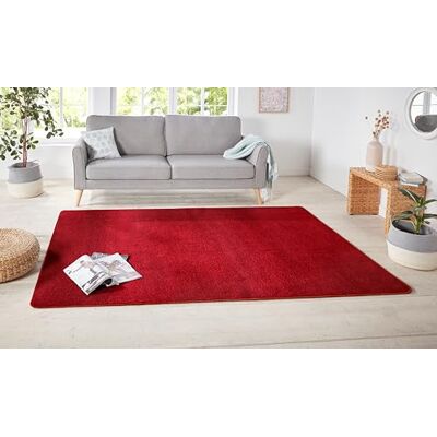 HANSE Home NASTY Vloerkleed voor de woonkamer, laagpolig, zacht (140 x 200 cm, 100% polypropyleen, onderhoudsvriendelijk, geschikt voor vloerverwarming) effen rood 140 x 200 cm HANSE Home NASTY Vloerkleed voor de woonkamer, laagpolig, zacht (140 x 200 cm, 100% polypropyleen, onderhoudsvriendelijk, geschikt voor vloerverwarming) effen rood 140 x 200 cm