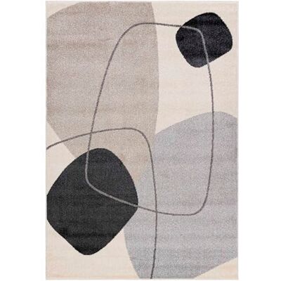 Mazovia Vloerkleed voor woonkamer, 120 x 170 cm, crème, antraciet Tapijt voor slaapkamer, kantoor, eetkamer, beige, hypoallergeen, vloerverwarming, onderhoudsvriendelijk, mechanisch geweven Mazovia Vloerkleed voor woonkamer, 120 x 170 cm, crème, antraciet Tapijt voor slaapkamer, kantoor, eetkamer, beige, hypoallergeen, vloerverwarming, onderhoudsvriendelijk, mechanisch geweven