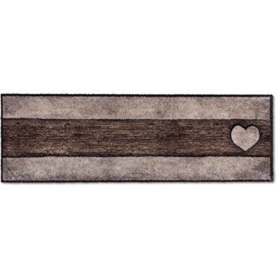 Astra Pluizige zachte vuilvangmat, puur & zacht, vuilvangmat, kleurrijk, deurmat voor binnen, duurzame vloermat, 50 x 150 cm, kleur: hout, hart, zand-bruin Astra Pluizige zachte vuilvangmat, puur & zacht, vuilvangmat, kleurrijk, deurmat voor binnen, duurzame vloermat, 50 x 150 cm, kleur: hout, hart, zand-bruin