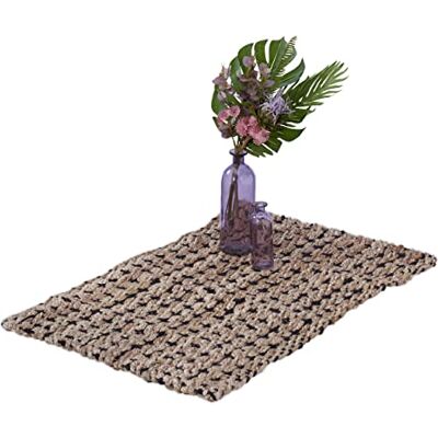 Relaxdays Handgeweven jute tapijt, 60 x 90 cm, natuurlijke vezels, tapijt voor hal, woonkamer, keuken, beige/zwart Relaxdays Handgeweven jute tapijt, 60 x 90 cm, natuurlijke vezels, tapijt voor hal, woonkamer, keuken, beige/zwart