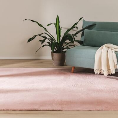 benuta Basic Vloerkleed voor woonkamer, imitatiebont, roze, 160 x 230 cm, voor slaapkamer, kantoor, hal, baby, zacht, antislip, wasbaar, vloerverwarming benuta Basic Vloerkleed voor woonkamer, imitatiebont, roze, 160 x 230 cm, voor slaapkamer, kantoor, hal, baby, zacht, antislip, wasbaar, vloerverwarming