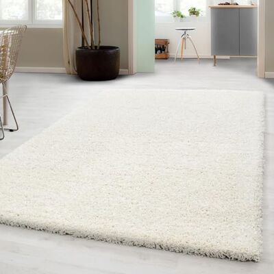 Carpetsale24 Hoogpolig shaggy tapijt voor de woonkamer, onderhoudsarm, getest op schadelijke stoffen, poolhoogte: 3 cm, Öko-Tex standaard, afmetingen: 80 x 150 cm, kleur: crème Carpetsale24 Hoogpolig shaggy tapijt voor de woonkamer, onderhoudsarm, getest op schadelijke stoffen, poolhoogte: 3 cm, Öko-Tex standaard, afmetingen: 80 x 150 cm, kleur: crème