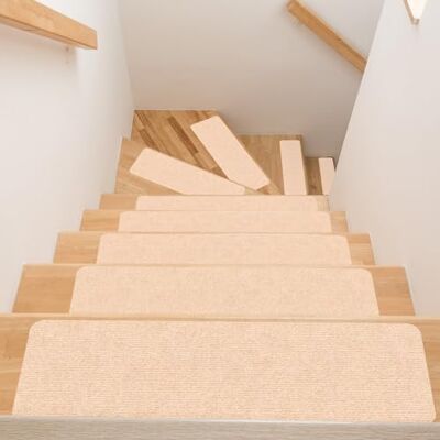ANRO Trapmat zelfklevend voor binnen, trapmat, antislip, trapbescherming voor kinderen, huisdieren, 150 x 30 cm, crème ANRO Trapmat zelfklevend voor binnen, trapmat, antislip, trapbescherming voor kinderen, huisdieren, 150 x 30 cm, crème