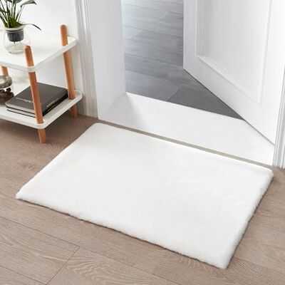 Teppich Wölkchen Pluizig vloerkleed van imitatiebont, imitatie Woonkamer Decoratie Wasbaar bontdeken als bedmat, stoelkussen wit, 60 x 90 cm Teppich Wölkchen Pluizig vloerkleed van imitatiebont, imitatie Woonkamer Decoratie Wasbaar bontdeken als bedmat, stoelkussen wit, 60 x 90 cm