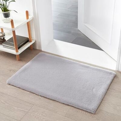 Teppich Wölkchen Pluizig tapijt van kunstbont konijnenbont, kort bont, hoogpolig tapijt voor woonkamer of slaapkamer, bedtapijt grijs 60 x 90 cm Teppich Wölkchen Pluizig tapijt van kunstbont konijnenbont, kort bont, hoogpolig tapijt voor woonkamer of slaapkamer, bedtapijt grijs 60 x 90 cm