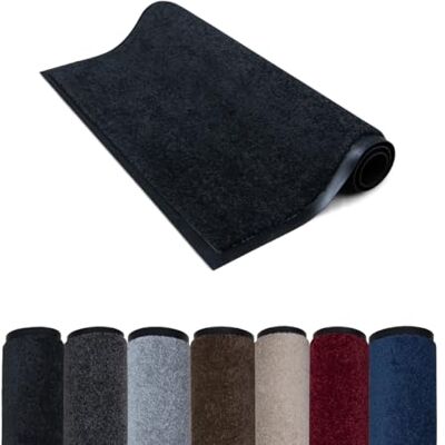 Studio M Deurmat voor de ingang binnen 80 x 120 cm Groot formaat Absorberend Antislip Wasbaar Stofdicht voor alle vloeren Onder deur UV-bestendig Zwart Studio M Deurmat voor de ingang binnen 80 x 120 cm Groot formaat Absorberend Antislip Wasbaar Stofdicht voor alle vloeren Onder deur UV-bestendig Zwart