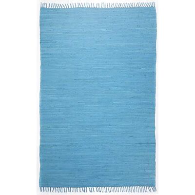 Theko Dhurry met vlekken plat geweven tapijt van 100% katoen; handgeweven, wasbaar, omkeerbaar 70 x 140 cm; turquoise Happy Cotton Theko Dhurry met vlekken plat geweven tapijt van 100% katoen; handgeweven, wasbaar, omkeerbaar 70 x 140 cm; turquoise Happy Cotton