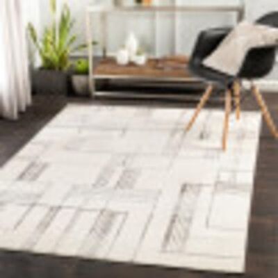 Surya Lubbock tapijt, geometrisch modern, woonkamer, eetkamer, slaapkamer, tapijt, zacht, abstract, laagpolig tapijt voor eenvoudig onderhoud, groot tapijt, grijs, 152 x 213 cm Surya Lubbock tapijt, geometrisch modern, woonkamer, eetkamer, slaapkamer, tapijt, zacht, abstract, laagpolig tapijt voor eenvoudig onderhoud, groot tapijt, grijs, 152 x 213 cm