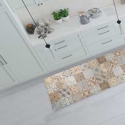 CREARREDA Keukentapijt, 120 x 50 cm, Cementine, oranje, vinyl, antislip en wasbaar, keukentapijt van vinyl, wasbaar, 100% Made in Italy, 83521 CREARREDA Keukentapijt, 120 x 50 cm, Cementine, oranje, vinyl, antislip en wasbaar, keukentapijt van vinyl, wasbaar, 100% Made in Italy, 83521