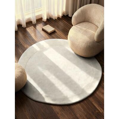 Villeroy & Boch Tapis en laine Kari organique rond – Tapis de salon naturel doux, avec bordure, fait à la main et naturel, moderne, pour salon, chambre à coucher, salle à manger, couloir – Crème Villeroy & Boch Tapis en laine Kari organique rond – Tapis de salon naturel doux, avec bordure, fait à la main et naturel, moderne, pour salon, chambre à coucher, salle à manger, couloir – Crème
