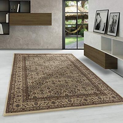 Carpetsale24 Oosters tapijt, beige, 200 x 290 cm, klassiek oosters tapijt, dicht geweven, sier- en bloemenpatroon, laagpolig tapijt Carpetsale24 Oosters tapijt, beige, 200 x 290 cm, klassiek oosters tapijt, dicht geweven, sier- en bloemenpatroon, laagpolig tapijt