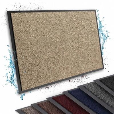 casa pura Deurmat voor de ingang, antislip, stofdicht, voor binnen, wasbaar, zeer absorberend, beige zwart, 60 x 90 cm casa pura Deurmat voor de ingang, antislip, stofdicht, voor binnen, wasbaar, zeer absorberend, beige zwart, 60 x 90 cm