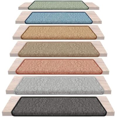 casa pura Traptapijt zelfklevend sisal oppervlak polypropyleen + katoen tapijt met rand, duurzaam Sabang beige (1 stuk, rechthoekig 23,5 x 65 cm) casa pura Traptapijt zelfklevend sisal oppervlak polypropyleen + katoen tapijt met rand, duurzaam Sabang beige (1 stuk, rechthoekig 23,5 x 65 cm)