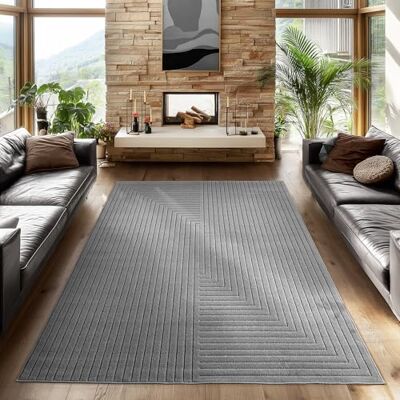 SIMPEX Vloerkleed, 160 x 230 cm, grijs, laagpolig, 3D-effect, Boheemse Scandinavische stijl, voor woonkamer, slaapkamer, keuken of balkon SIMPEX Vloerkleed, 160 x 230 cm, grijs, laagpolig, 3D-effect, Boheemse Scandinavische stijl, voor woonkamer, slaapkamer, keuken of balkon