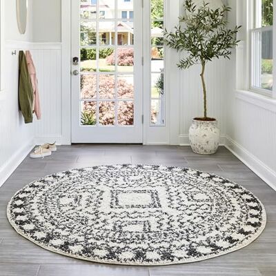 nuLOOM Vasiliki Marokkaans tapijt, tribal, wit, 183 x 183 cm nuLOOM Vasiliki Marokkaans tapijt, tribal, wit, 183 x 183 cm