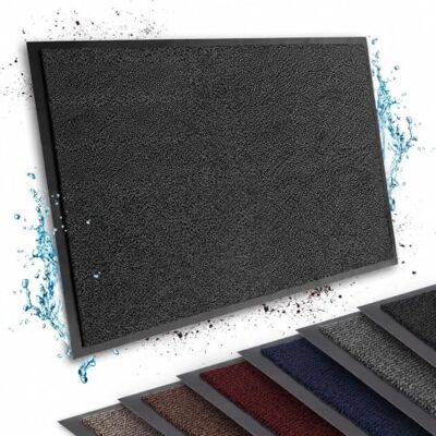 casa pura Deurmat voor de ingang, antislip, stofdicht, wasbaar, zeer absorberend, grijs zwart, 200 x 200 cm casa pura Deurmat voor de ingang, antislip, stofdicht, wasbaar, zeer absorberend, grijs zwart, 200 x 200 cm