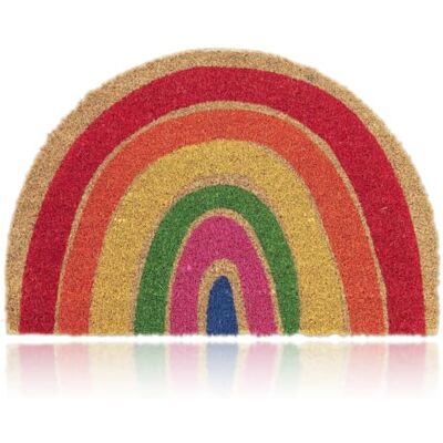 Relaxdays Kokosvezel deurmat halve maan antislip 40 x 60 cm voor binnen en buiten veelkleurig Relaxdays Kokosvezel deurmat halve maan antislip 40 x 60 cm voor binnen en buiten veelkleurig