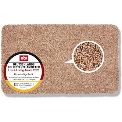 Astra Deurmat voor binnen, 60 x 100 cm, beige, 100% katoen, vloermat, wasbaar op 30 °C, antislip, onderhoudsvriendelijk Astra Deurmat voor binnen, 60 x 100 cm, beige, 100% katoen, vloermat, wasbaar op 30 °C, antislip, onderhoudsvriendelijk