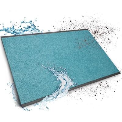 Floordirekt Deurmat op maat gemaakt vloermat 120 x 100 cm turquoise per meter mono Floordirekt Deurmat op maat gemaakt vloermat 120 x 100 cm turquoise per meter mono