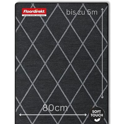 Floordirekt Cosenza Tapijt Modern ruitdesign Premium afwerking Antislip gelrug Verkrijgbaar in 4 kleuren en vele maten (80 x 350 cm, zwart) Floordirekt Cosenza Tapijt Modern ruitdesign Premium afwerking Antislip gelrug Verkrijgbaar in 4 kleuren en vele maten (80 x 350 cm, zwart)