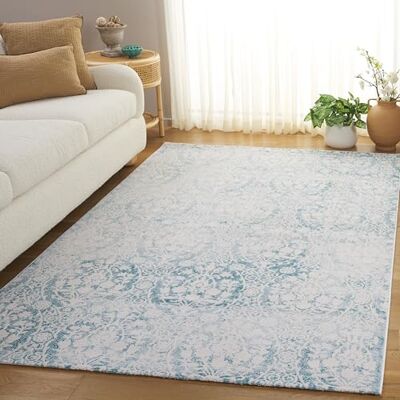 SAFAVIEH Rechthoekig tapijt voor gebruik binnenshuis, glamour, passie, Pas403, in turquoise/ivoor, 122 x 170 cm, voor woonkamer, slaapkamer of elk ander interieur van . SAFAVIEH Rechthoekig tapijt voor gebruik binnenshuis, glamour, passie, Pas403, in turquoise/ivoor, 122 x 170 cm, voor woonkamer, slaapkamer of elk ander interieur van .