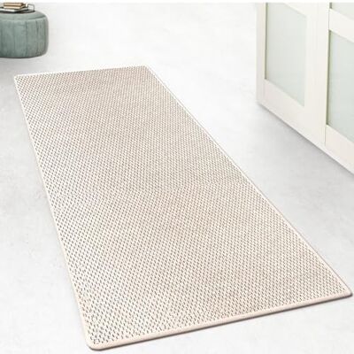 casa pura Keukenloper tapijt, 80 x 300 cm, voor keuken, hal, slaapkamer en woonkamer, bedmat, antislip, wasbaar, sisal-look, verkocht per meter, op maat (crème, calcuta) casa pura Keukenloper tapijt, 80 x 300 cm, voor keuken, hal, slaapkamer en woonkamer, bedmat, antislip, wasbaar, sisal-look, verkocht per meter, op maat (crème, calcuta)