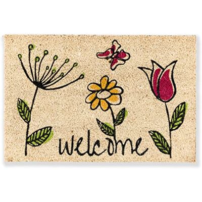Astra Deurmat voor binnen, natuur, vuilvanger, antislip, antibacteriële kokosmat, duurzaam, deurmat, 40 x 60 cm, vuilafstotend, 100% kokos Astra Deurmat voor binnen, natuur, vuilvanger, antislip, antibacteriële kokosmat, duurzaam, deurmat, 40 x 60 cm, vuilafstotend, 100% kokos