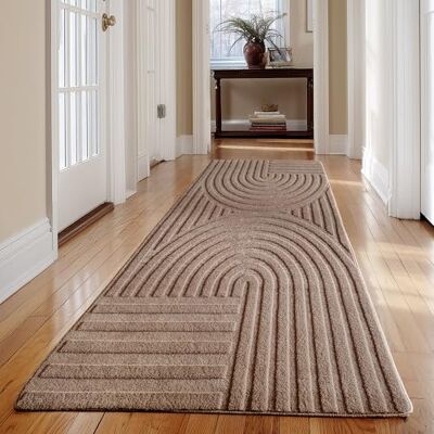 Carpetsale24 tapijt, boho, Scandinavisch, beige, 80 x 250 cm, decoratief, zacht en onderhoudsvriendelijk, wasbaar, 3D-effect, woonkamer en slaapkamer, loper Carpetsale24 tapijt, boho, Scandinavisch, beige, 80 x 250 cm, decoratief, zacht en onderhoudsvriendelijk, wasbaar, 3D-effect, woonkamer en slaapkamer, loper
