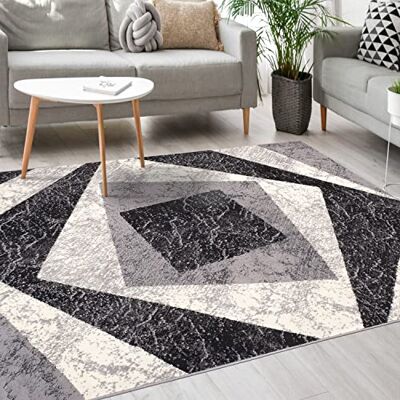 Mazovia Modern tapijt, tapijt voor slaapkamer, woonkamer en eetkamer, robuust, zacht, laagpolig, Oeko-Tex woonkamertapijt, ATENA-collectie, grijs, 200 x 300 cm Mazovia Modern tapijt, tapijt voor slaapkamer, woonkamer en eetkamer, robuust, zacht, laagpolig, Oeko-Tex woonkamertapijt, ATENA-collectie, grijs, 200 x 300 cm