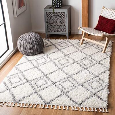 SAFAVIEH Tapijt voor binnen, rechthoekig, geweven, Marokko-collectie, voor woonkamer, slaapkamer of elk interieur, MTS335, ivoorkleurig/lichtgrijs, 122 x 183 cm SAFAVIEH Tapijt voor binnen, rechthoekig, geweven, Marokko-collectie, voor woonkamer, slaapkamer of elk interieur, MTS335, ivoorkleurig/lichtgrijs, 122 x 183 cm