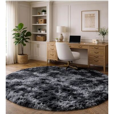 ROHATIM Pluizig zacht tapijt voor slaapkamer en woonkamer, modern meisjestapijt, donkergrijs, 100 x 100 cm ROHATIM Pluizig zacht tapijt voor slaapkamer en woonkamer, modern meisjestapijt, donkergrijs, 100 x 100 cm
